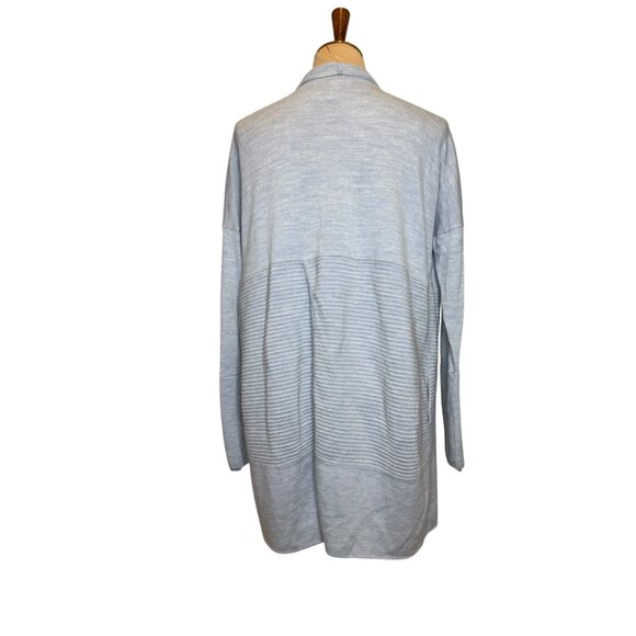 Lululemon Gray Open Front Long Cardigan Sweater Size 6 Lightweight Ribbed Knit W - Picture 3 of 4